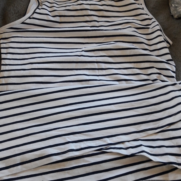 NWOT Navy & White Stripe Dress Sz L - Picture 7 of 16